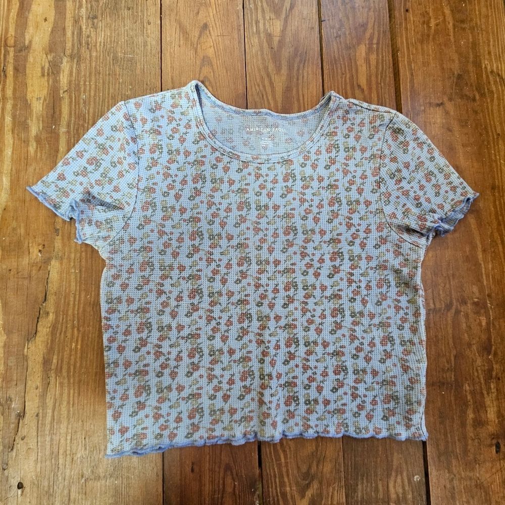 American Eagle Cropped Top Women Sz M Floral Patterned Top